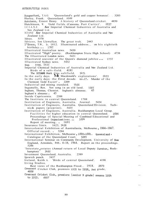 Author / Title Index - Library - Central Queensland University