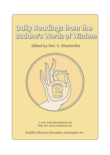 Daily Readings from the Buddha's Words of Wisdom - BuddhaNet
