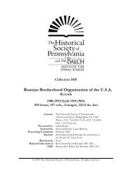 Russian Brotherhood Organization of the U.S.A. Records - Historical ...