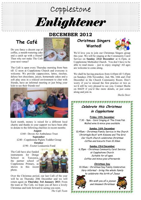December 2012 - Copplestone Primary School