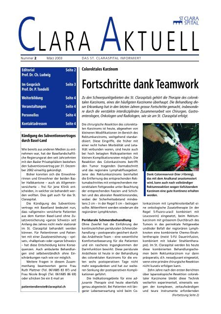 Fortschritte dank Teamwork - Claraspital