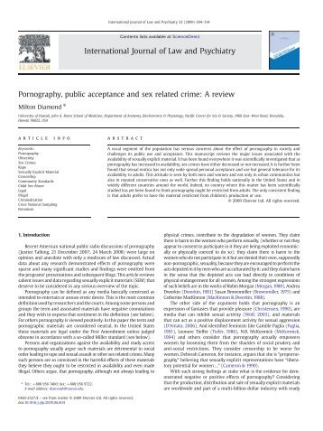 Pornography, public acceptance and sex related crime: A review
