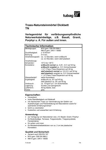 Natursteinmörtel Dickbett - Quick-Mix