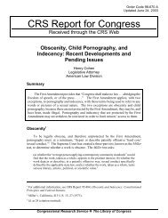 Obscenity, Child Pornography, and Indecency - University of ...