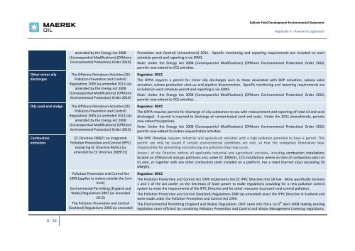 Environmental Statement - Maersk Oil