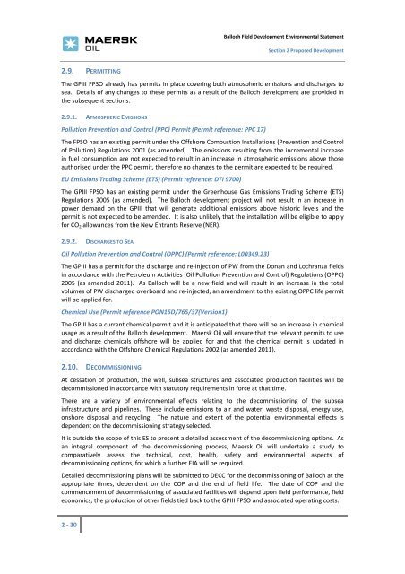 Environmental Statement - Maersk Oil