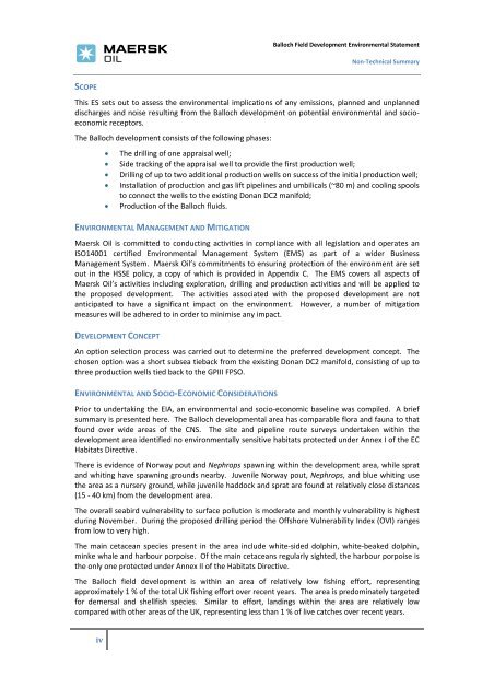 Environmental Statement - Maersk Oil