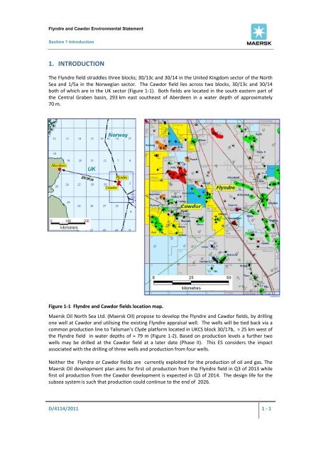 Environmental statement - Flyndre and Cawdor - Maersk Oil