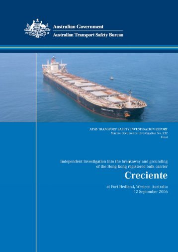 Marine Occurrence report 232 - Australian Transport Safety Bureau