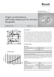 Single counterbalance with brake release port for ... - Bosch Rexroth