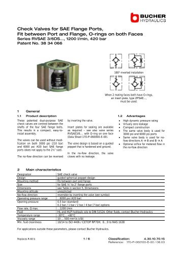 Check Valves for SAE Flange Ports, Fit between Port and Flange, O ...