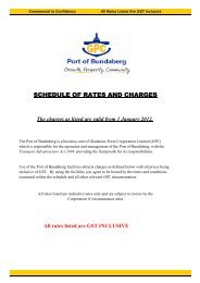 schedule of rates and charges - Gladstone Ports Corporation Limited