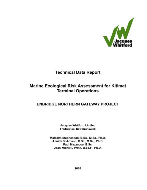 Marine Ecological Risk Assessment for Kitimat ... - Northern Gateway