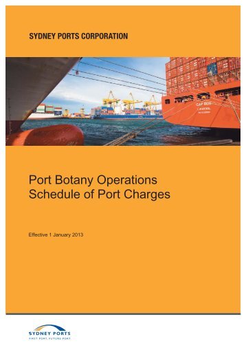 Port Botany Operations Schedule of Port Charges - Sydney Ports
