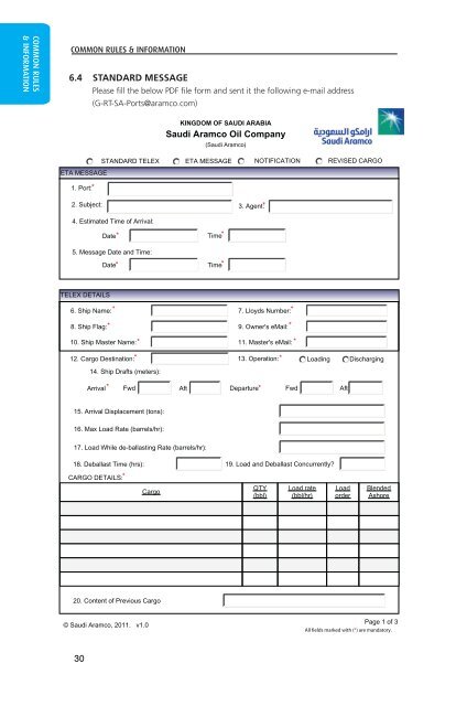 Common Rules - Saudi Aramco