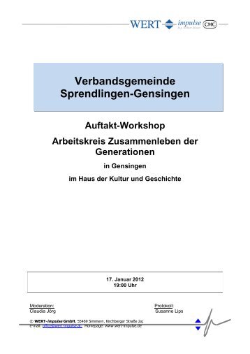 Protokoll vom 17.01.2012 - Verbandsgemeinde Sprendlingen ...