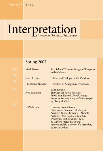 Spring 2007 - Interpretation: A Journal of Political Philosophy