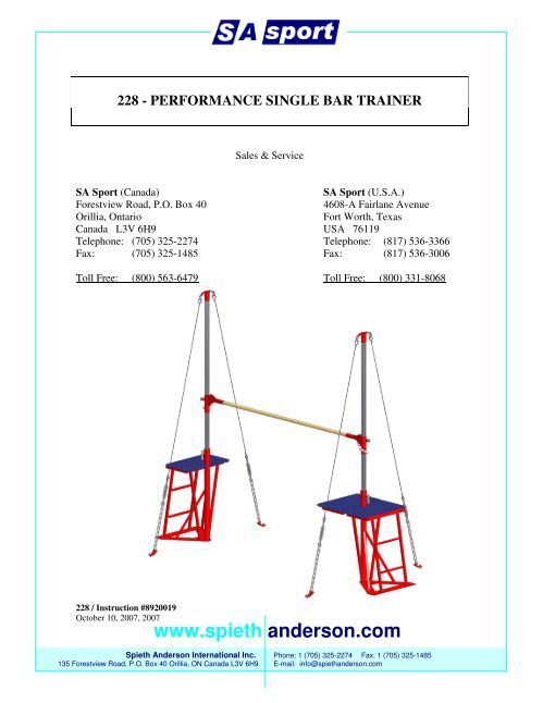 Performance Single Bar Trainer - Spieth Anderson