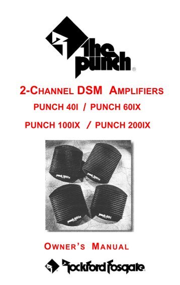 2-Channel DSM Amplifiers Manual