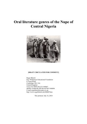 Oral literature genres of the Nupe of Central Nigeria - Roger Blench