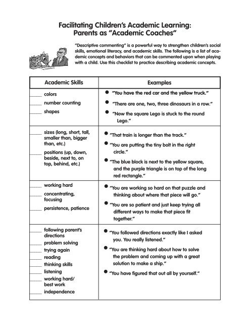 Parents as “Academic Coaches” - The Incredible Years