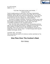 One Flew Over the Cuckoo's Nest by Ken Kesey pp. 102-128