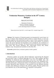 Trinitarian Monastery Gardens in the 18 Century Hungary - Acta ...