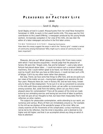 from Pleasures of Factory Life - ClassZone