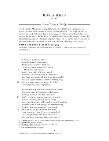 kubla khan and its relation to Is what we see in the second movement of kubla khan, the relationship between the unnamed poet and other people the relationship seems, of the face of it, to. kubla khan and its relation to Is what we see in the second movement of kubla khan, the relationship between the unnamed poet and other people the relationship seems, of the face of it, to.