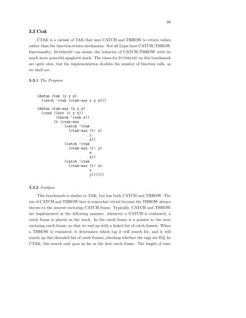 Performance and Evaluation of Lisp Systems - Dreamsongs