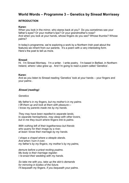 World Words Programme 3 Genetics By Teachingenglish
