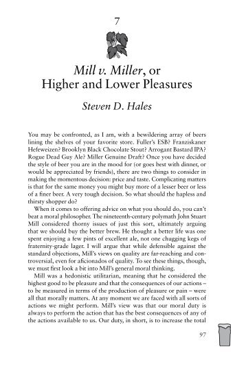 Mill v. Miller, or Higher and Lower Pleasures