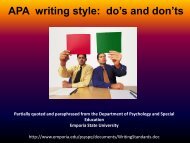 APA writing style: do's and don'ts