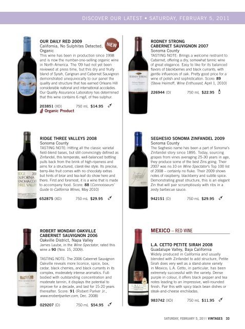 February 5 - Vintages