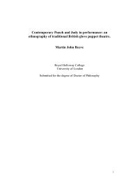 Contemporary Punch and Judy in performance: an ethnography of ...