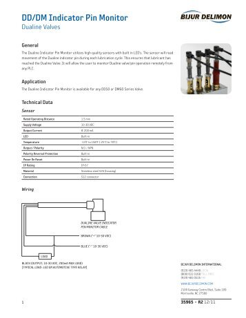 Datasheet #35965: DD/DM Indicator Pin Monitor - Bijur Delimon