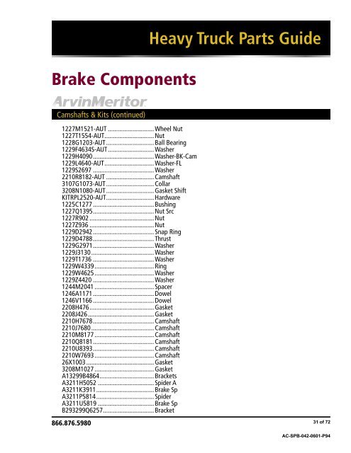 Heavy Truck Parts Guide