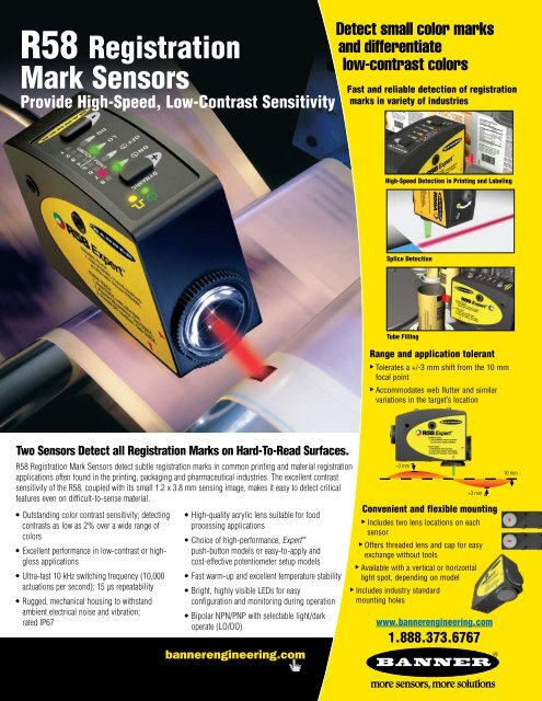R58 Registration Mark Sensors Banner Engineering