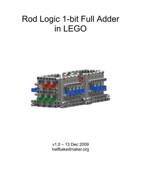 Rod Logic 1-bit Full Adder in LEGO - The Half-Baked Maker