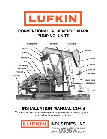 INSTALLATION MANUAL CU-09 - Lufkin Industries