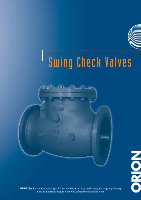 SWING CHECK VALVES.pdf - orion steel valves home page