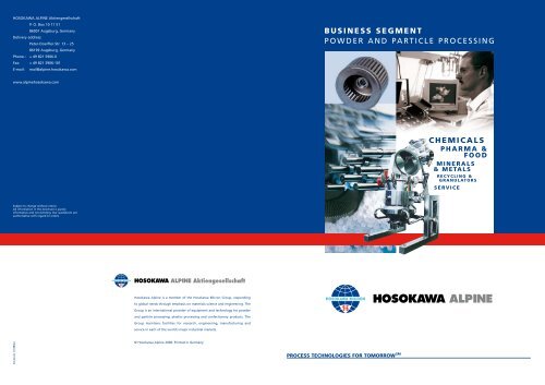 ALPINE PROcEss TEcHNOLOGy