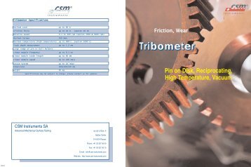 Tribometer Pin on Disk, Reciprocating, High Temperature, Vacuum