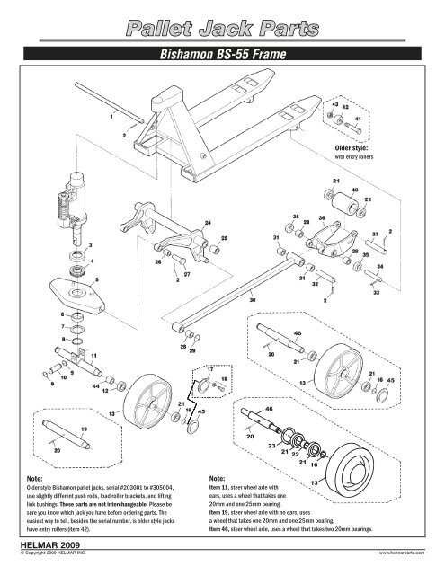 Pallet Jack Parts Bishamon BS-55 Frame