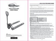 4400-LB. PALLET TRUCK OWNER'S MANUAL - Northern Tool + ...