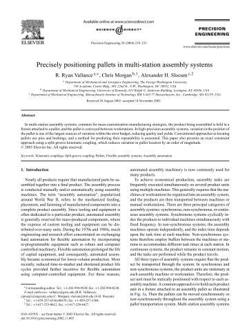 Precisely positioning pallets in multi-station assembly ... - PERG - MIT