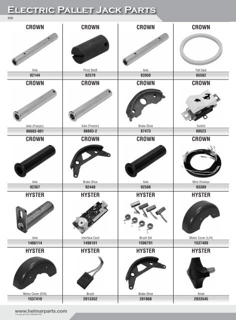 Electric Pallet Jack Parts