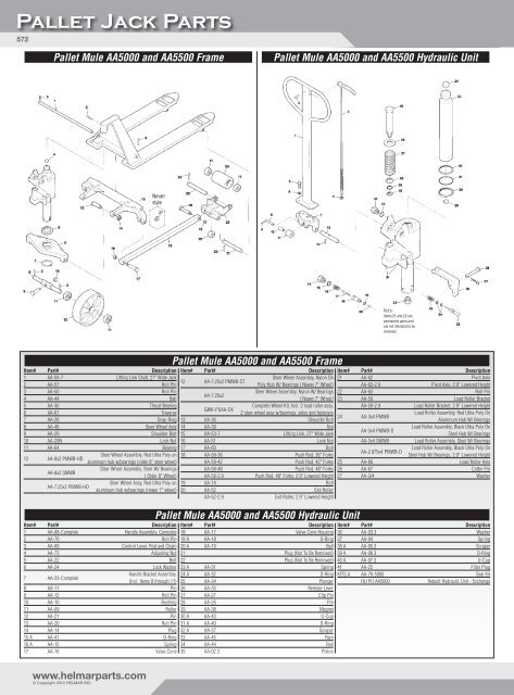 Electric Pallet Jack Parts