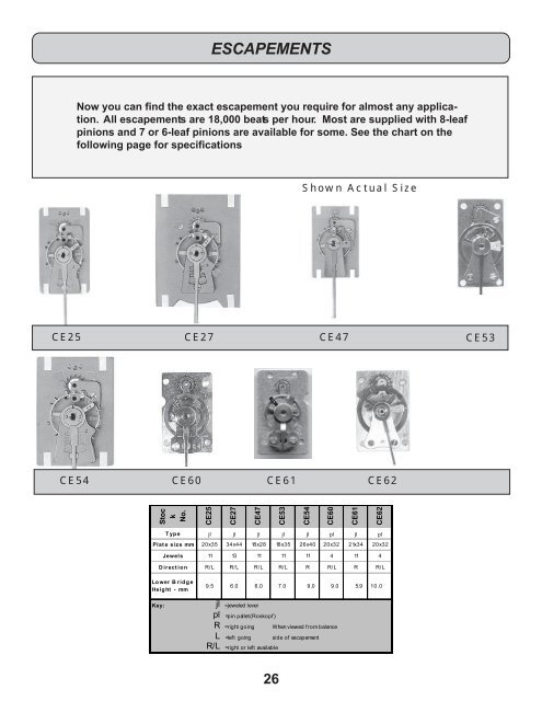 ESCAPEMENTS ESCAPEMENTS
