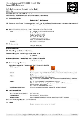 EPOCAST 36-P Bassismasse - HA SPRINGER